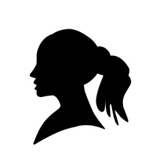 Female profile silhouettes, different variants