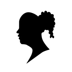 Female profile silhouettes, different variants