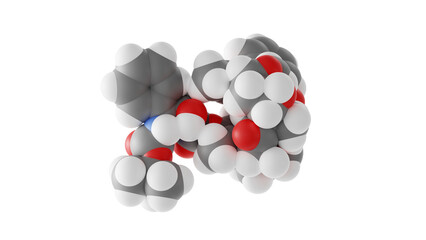 docetaxel molecule, taxotere, molecular structure, isolated 3d model van der Waals