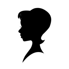 Female profile silhouettes, different variants