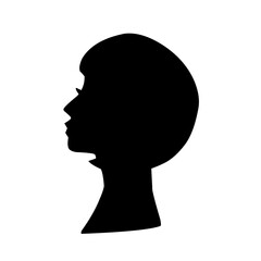 Female profile silhouettes, different variants