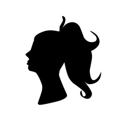 Female profile silhouettes, different variants