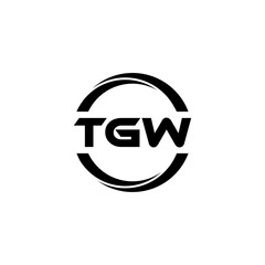 TGW letter logo design with white background in illustrator, cube logo, vector logo, modern alphabet font overlap style. calligraphy designs for logo, Poster, Invitation, etc.