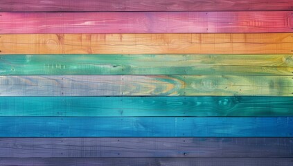 rainbow painted wooden walls background Generative AI