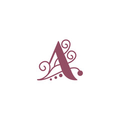 Letter A feminine brand vector logo design