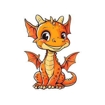  Cute Dragon Cartoon Sticker, Kawaii Sticker, Transparent Background