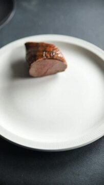 duck breast meat fried tasty fresh  eating cooking appetizer meal food snack on the table copy space food background rustic