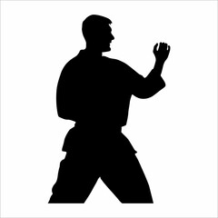 Martial arts silhouette