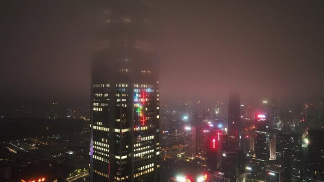 Shenzhen urban city modern buildings aerial view