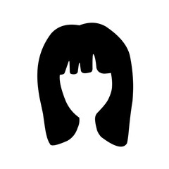female hairstyles of different shapes isolated