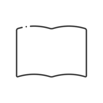 recommend clip art: 何も書かれていない無地の開いた本やノートのアイコン - シンプルな見開きの白紙のフレーム
                    