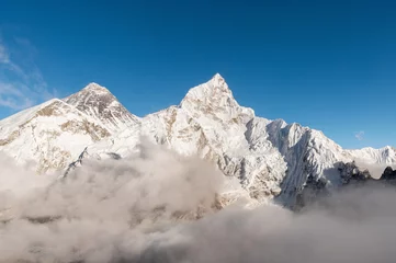 Crédence de cuisine en verre imprimé Lhotse View of Mount Everest, Lhotse, Nuptse, Changtse at sunset from Kala Pattar during Everest Base Camp trekking in Nepal. Highest mountain in the world.