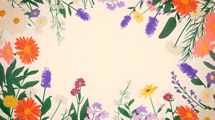 Fototapeta na wymiar Floral frame illustration