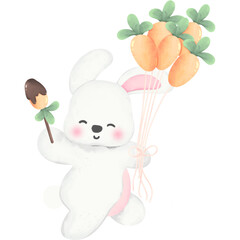 Bunny and Carrots Balloon 