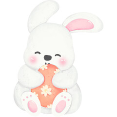 Bunny Easter Day Watercolor PNG 