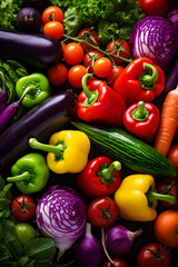 Fototapeta na wymiar Organic Farm Fresh Vegetables: Vibrant, Healthy and Locally Sourced