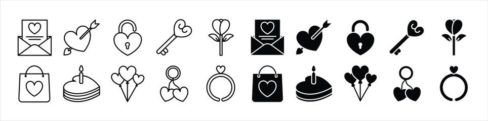 Set of valentine icon vector illustration
