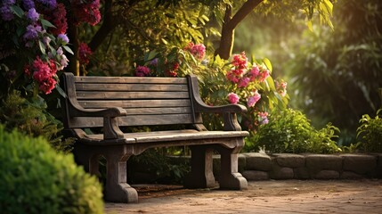 Fototapeta na wymiar outdoor wooden bench