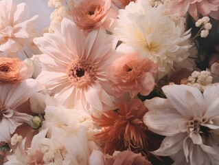 Fototapeta na wymiar Bunch of pink and white flowers