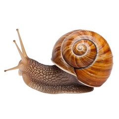 A garden snail isolated on transparent background.