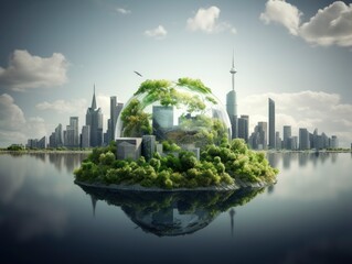 Fototapeta premium climate crisis. This can include decarbonization, the use of biomass or hydrogen, and wind and solar power