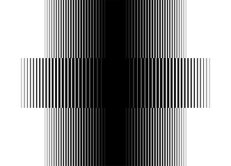 Black and white striped pattern of thin lines with a transition. Modern vector backgroun