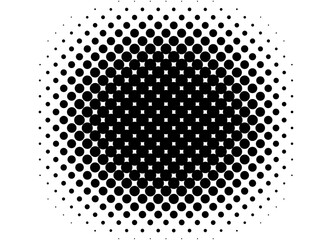 Vector blot of black round dots on a white background. Black and white pattern. Design element. Modern vector background. Halftones. Spotted illustration