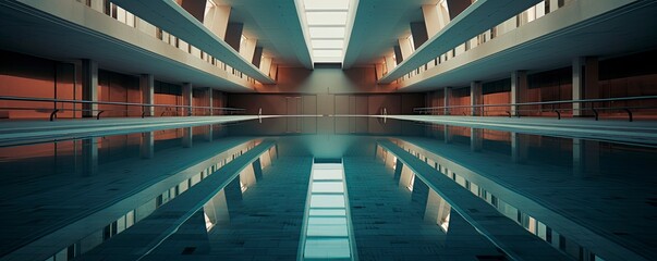 Obraz premium empty swimming pool, symmetry picture