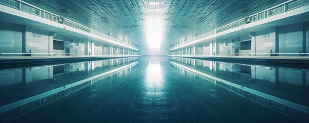 Obraz premium empty swimming pool, symmetry picture