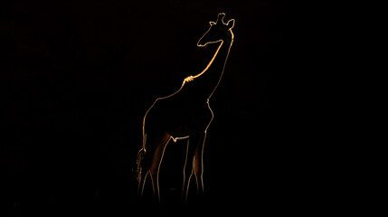 Fototapeta premium Giraffe silhouette in the night.