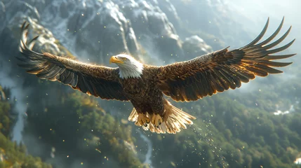 Muurstickers Eagle in sky. © Janis Smits