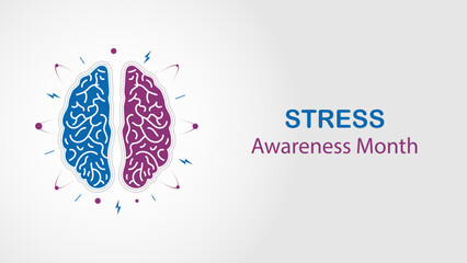 World Stress Awareness month vector graphic - obrazy, fototapety, plakaty