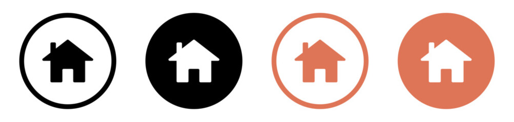 Web home icon for apps and websites, House icon, Home sign in circle or Main page icon