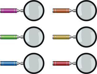 vector magnifying glass icon set