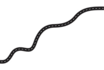 vector winding road with white markings