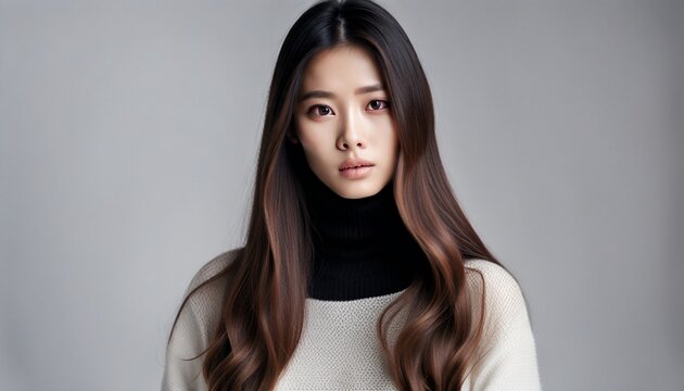 Asian Female Fashion Model Magazine cover Portrait