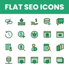 Set Flat Search Optimization Engine Icon