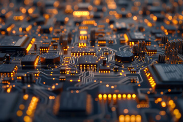 chips on the circuit board in the style of 32k uhd be - obrazy, fototapety, plakaty