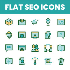Set Flat Search Optimization Engine Icon