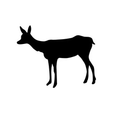 Collection of silhouettes of wild animals - the deer 