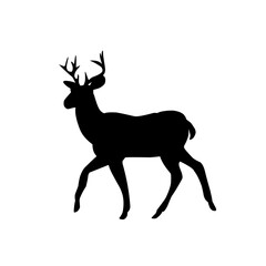 Collection of silhouettes of wild animals - the deer 