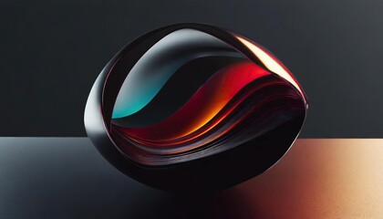  Chromatic glass material abstract fluid shape