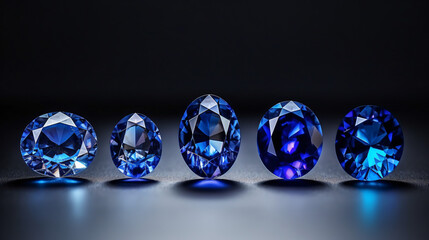 Natural sapphire gemstone jewel or gems on black.