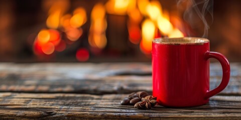 Relaxing By The Fire With A Mug Of Coffee On A Cold Day. Concept Cozy Winter Nights, Aromatherapy Candles, Warm Blankets, Hot Cocoa Recipes, Winter Decorations