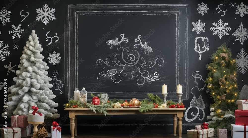 Poster festive chalkboard holiday