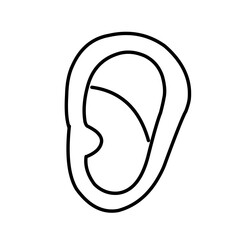 Ear vector icon, hearing symbol