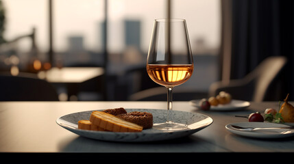 Fototapeta na wymiar 3d rendered photo of wine with food made with generative AI