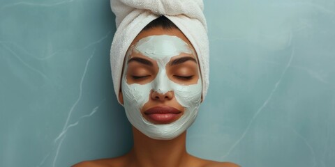 Relax And Revitalize With A Soothing Cream Mask At The Spa. Concept Spa Treatments, Cream Masks, Relaxation, Revitalization