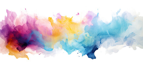 Abstract rainbow watercolor paint shapes isolated on transparent background PNG. Graphic resource, contrasting warm and cold colors, art, artistic expression painting texture