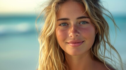 Fototapeta premium Beach Portrait Young Woman